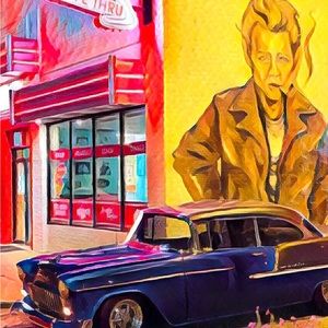 8 x10 Original Art “50sDiner” Signed Print On Canvas Board Ready to hang